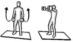 Alzate frontali con manubri